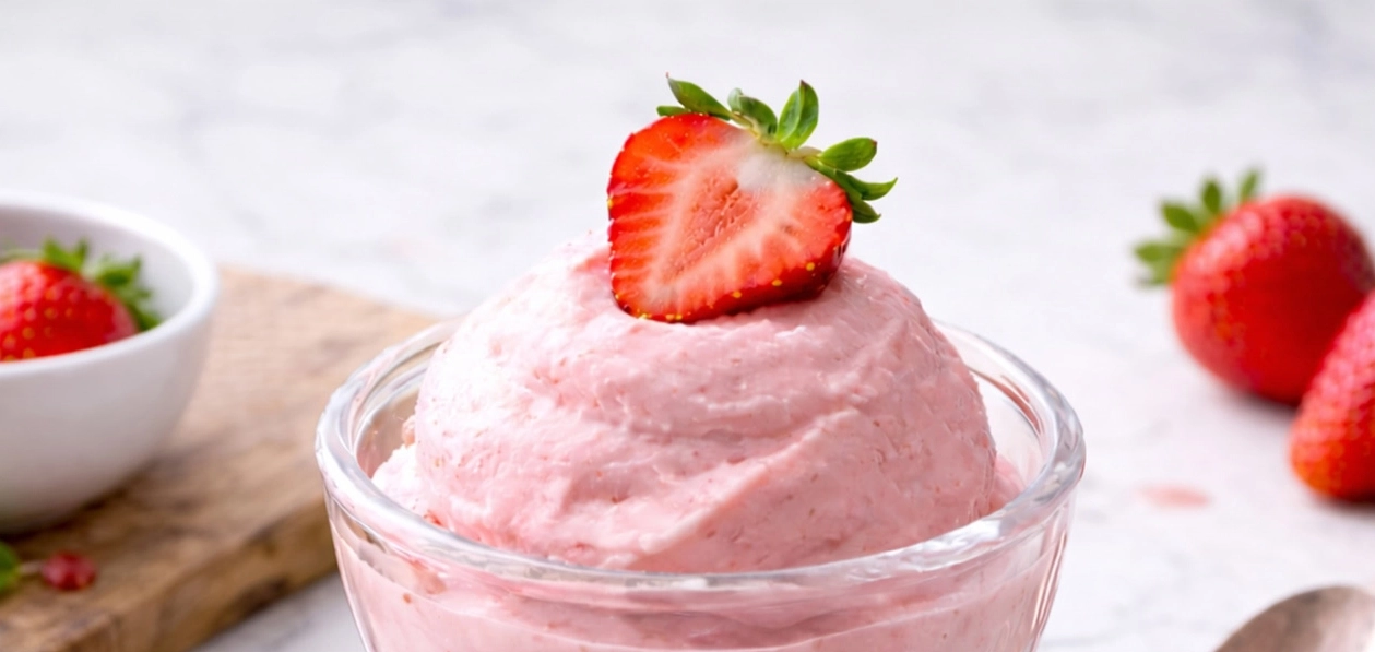 Strawberry Vanilla Frozen Yogurt